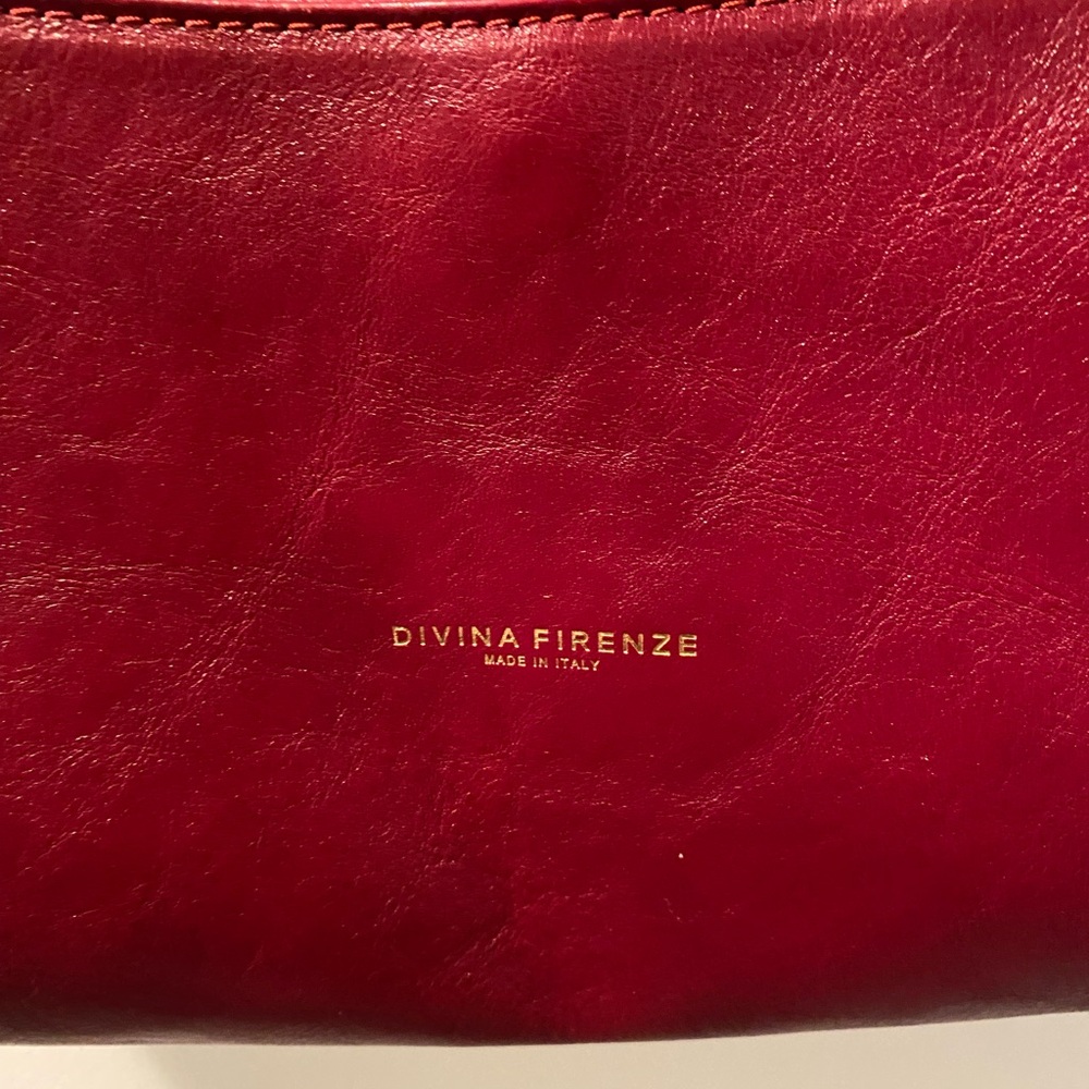 Divina Firenze Red Leather Shoulder Bag - Picture 3 of 9